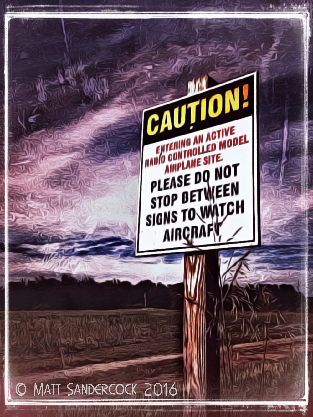 project 366, sign, iColorama, caution, model aircraft, Tom Sawyer Park, Louisville